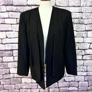 J. Gallery Vintage Black No Close Shawl Front Jacket Size 12